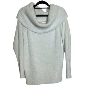 Nine West White Shimmer Cowl Neck Sweater Sz XL NWT